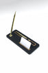 Porto Leather Desk Pen Unit Black Wooden Deaty